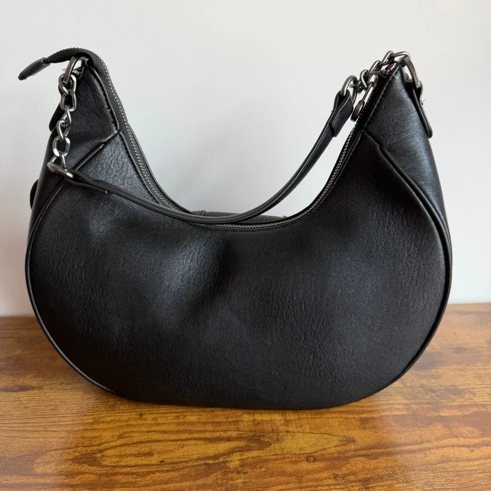 New Juicy Couture Royal to Juicy Black Hobo Shoulder Handbag Gothic Charm Cute